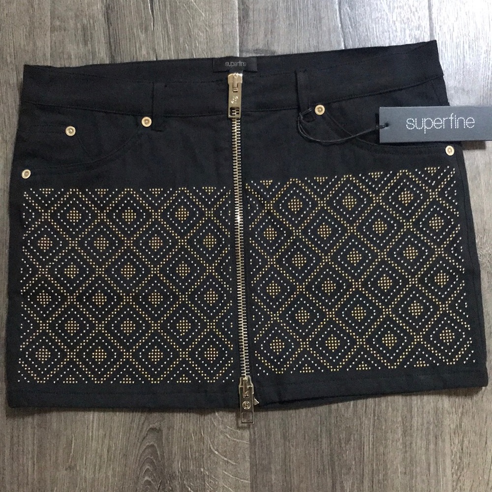 🇮🇹 SUPERFINE Denim Studded Skirt